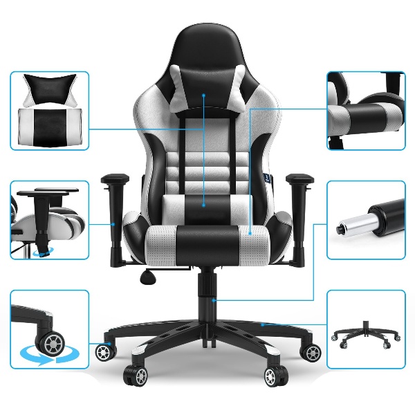 Chaise ergonomique en cuir image 2 12