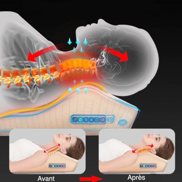 Appareil massage dos oreiller électrique à 4 têtes pour le dos chauffant à infrarouge 16672 65ed8a