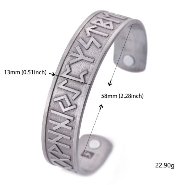 Manchette anti-douleur de viking 24 runes en métal 27595 hsa4du